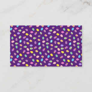 Cartão De Visita Padrão de Arte de Fundo Roxo do Estilo de Ovo de 