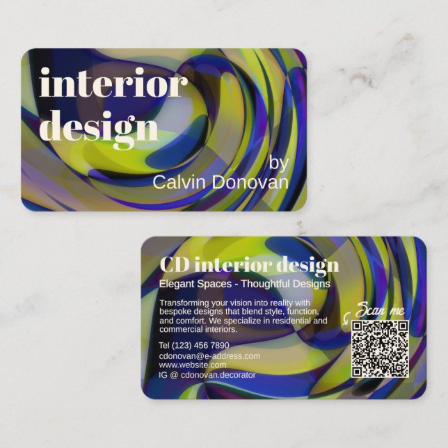 Cartão De Visita Padrão de Arte do Eterno Eclético Contemporâneo (Frente/Verso)