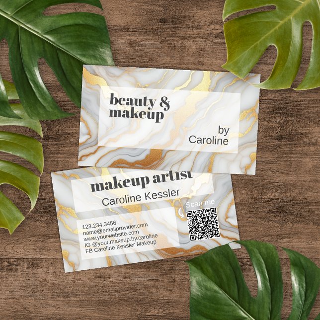 Cartão De Visita Padrão de Arte Dourada do Mármaco de Cinzas Simple (Criador carregado)