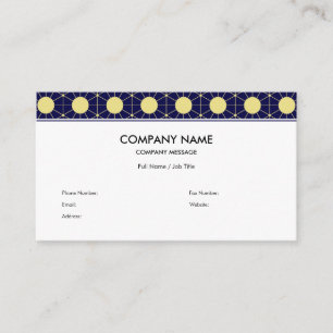 Cartão De Visita Padrão de Azulejos Geométricos Elegantes Azul-Navy