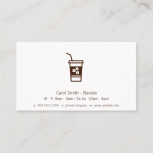 Cartão De Visita Padrão De Bebida De Café De Café