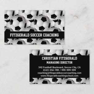 Cartão De Visita Padrão de Bola Personalizada de Futebol Preto