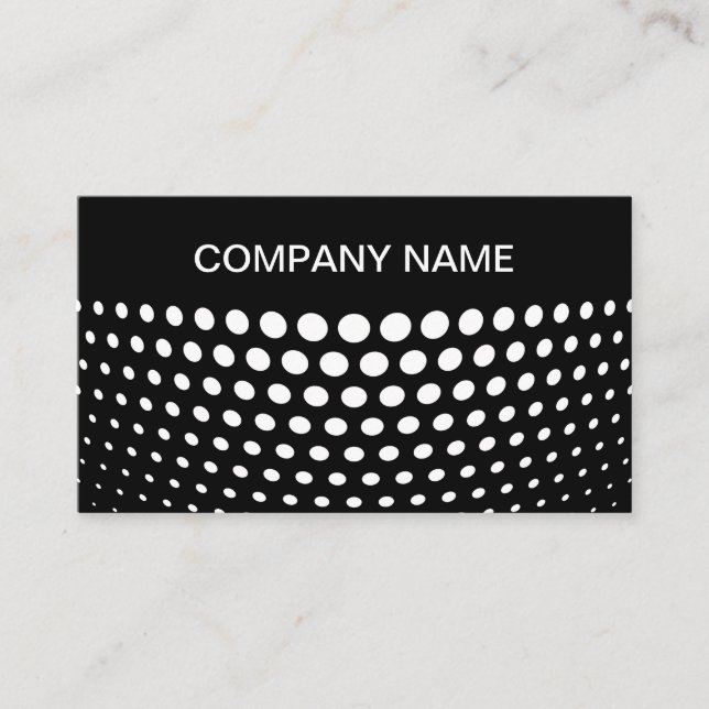 Cartão De Visita Padrão de Bolinhas branca elegante (Frente)