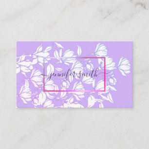 Cartão De Visita Padrão de Buquê Floral Simples Lilac Roxo Elegante