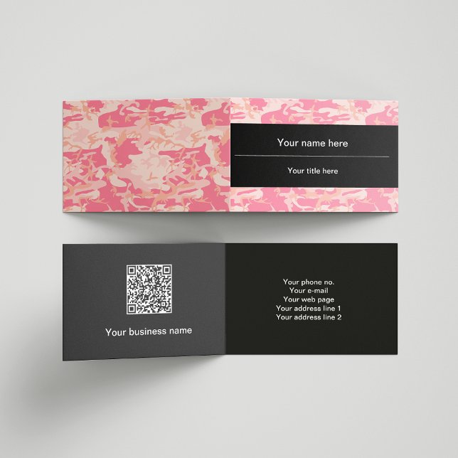 Cartão De Visita Padrão de Camuflagem Rosa, Militar, Exército (Criador carregado)