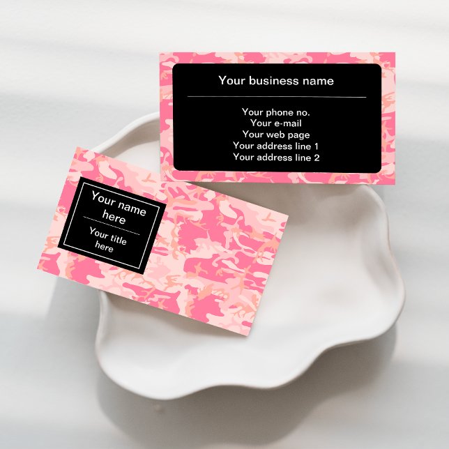 Cartão De Visita Padrão de Camuflagem Rosa, Militar, Exército (Criador carregado)