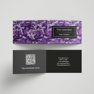 Cartão De Visita Padrão de Camuflagem Roxo, Militar, Exército