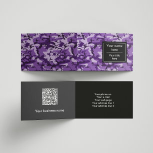 Cartão De Visita Padrão de Camuflagem Roxo, Militar, Exército