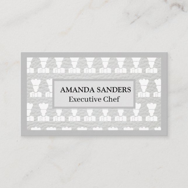 Cartão De Visita Padrão de Chef | Couro | Whisk (Frente)