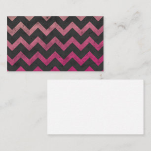 Cartão De Visita Padrão de chevron rosa magenta vermelho ombre cinz