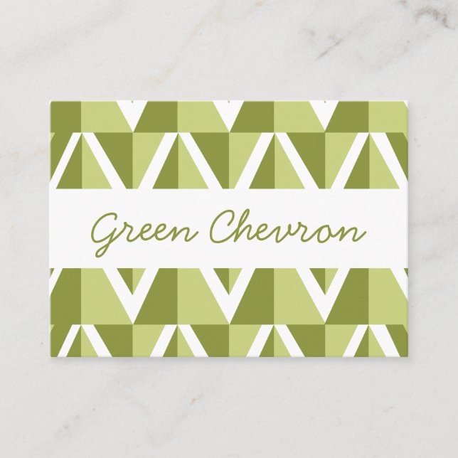 Cartão De Visita Padrão de Chevron Verde (Frente)