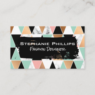 Cartão De Visita Padrão de Cor do Mármore do Triângulo Moderno