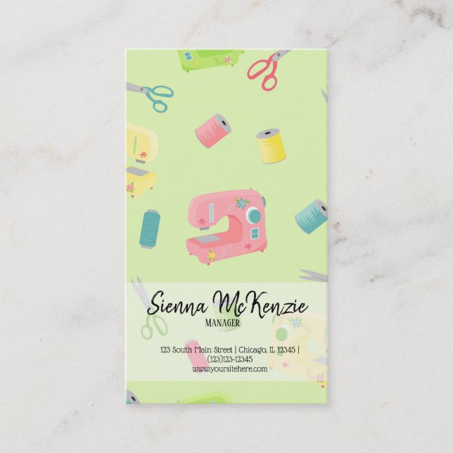 Cartão De Visita Padrão de costura (Frente)