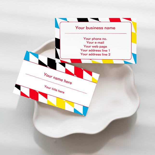 Cartão De Visita Padrão de Diamante Bávaro Negro Vermelho Amarelo e (Criador carregado)