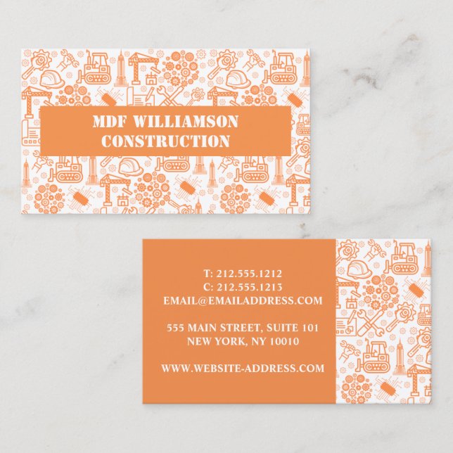 Cartão De Visita padrão de Engenheiro branco de arquitetura Bluepri (Frente/Verso)