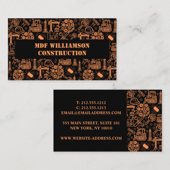 Cartão De Visita padrão de Engenheiro de arquitetura Blueprint pret (Frente/Verso)