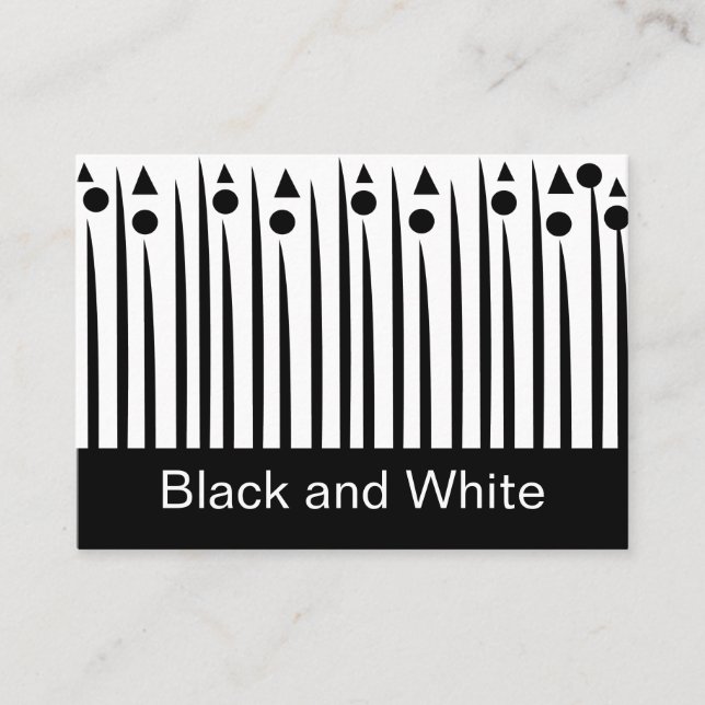Cartão De Visita Padrão de faixa de triângulo preto e branco (Frente)