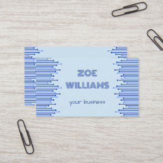 Cartão De Visita Padrão de faixa moderna em azul pálido personaliza