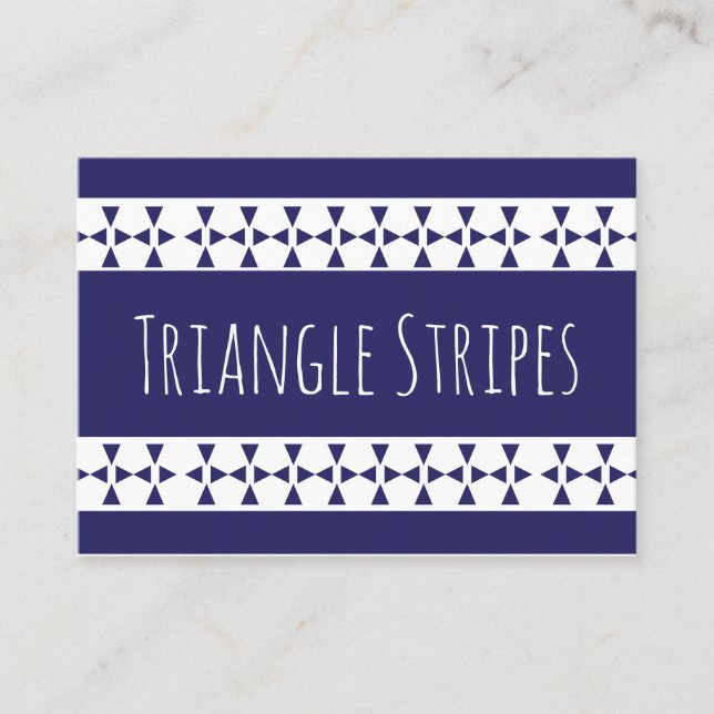 Cartão De Visita Padrão de faixas de triângulo azul (Frente)