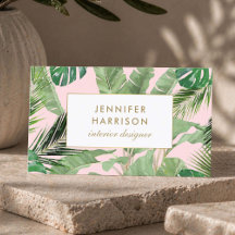 Padrão de Folhas Tropicais em Aquarela sobre Rosa