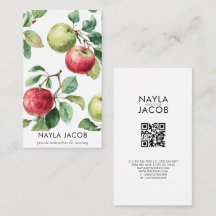 Padrão de Fruta Maçã Vermelha Verde Aquarela Rústi