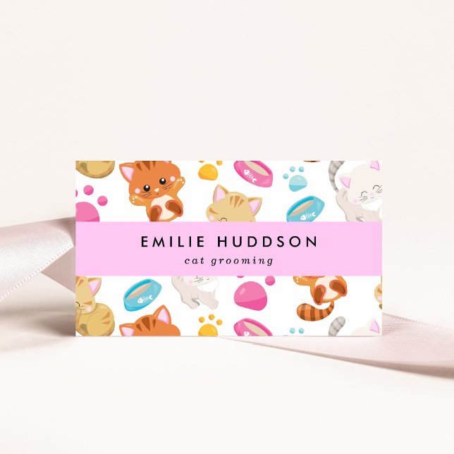 Cartão De Visita Padrão De Gatos, Compro De Animais De Companhia, A (Criador carregado)