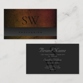 Cartão De Visita Padrão de Gradiente Laranja de Cinza Escura com Mo