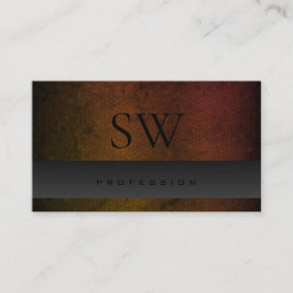 Cartão De Visita Padrão de Gradiente Laranja de Cinza Escura com Mo