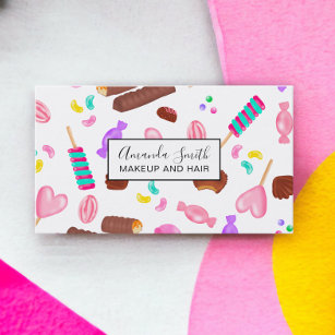 Cartão De Visita Padrão de ilustração doce doce de doce doce pastel