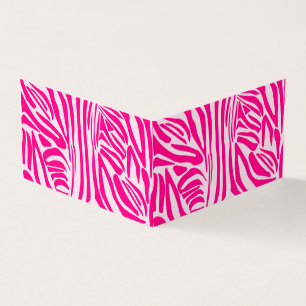 Cartão De Visita Padrão de Impressão de Zebra Rosa