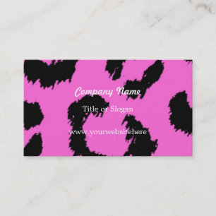 Cartão De Visita Padrão de leopardo rosa e preto