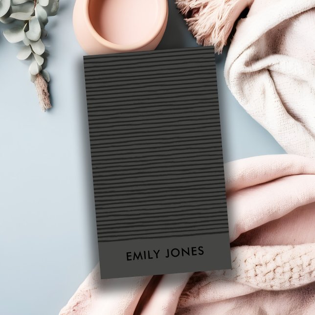 CARTÃO DE VISITA PADRÃO DE LINHA DE ESQUETA BRANCA ARTISTICA PRETA (Criador carregado)