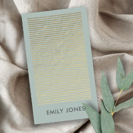 CARTÃO DE VISITA PADRÃO DE LINHA ESTRIPADA DE AQUA DE PRATA ARTÍSTI