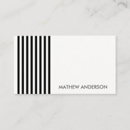CARTÃO DE VISITA PADRÃO DE LINHA TRAVADA BRANCA MODERNA NEGRA