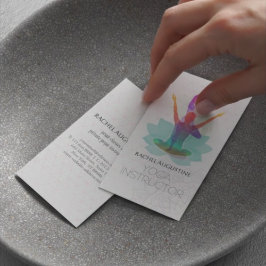 Cartão De Visita Padrão de Lótus de Meditação de Yoga com Aquarela 