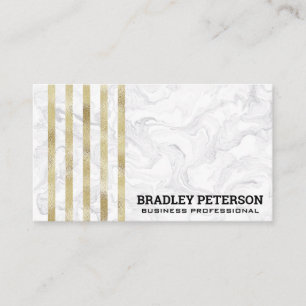 Cartão De Visita Padrão de Lúxo Gold Foil Strike Marble