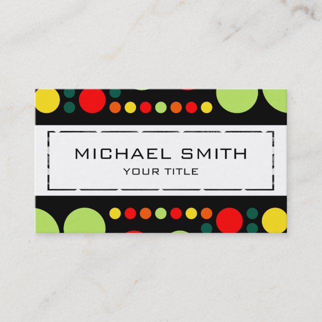 Cartão De Visita Padrão de Mosaico da Bolinhas Retroativa nº 2 (Frente)