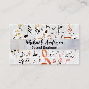 Cartão De Visita Padrão de Notas de Música