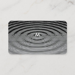 Cartão De Visita Padrão de Onda de Ripple Preto e Branco Minimalist