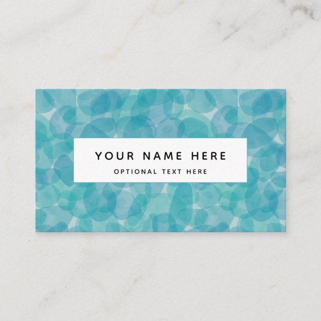 Cartão De Visita Padrão de Pontos de Água Azul Teal abstrato (Frente)