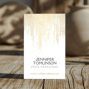 Cartão De Visita Padrão de Pontos de Confetti Dourados Faux Elegant