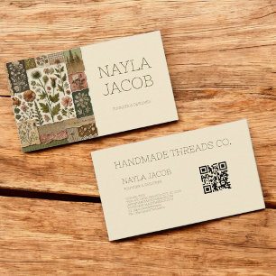 Cartão De Visita Padrão de quadro de verificação rosa vermelho QR C