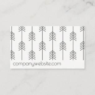 Cartão De Visita Padrão de Seta / Elegante / Preto Branco