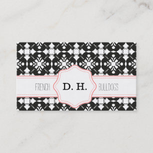 Cartão De Visita Padrão de silhueta de Bulldog Francês Fofo