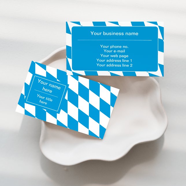 Cartão De Visita Padrão de Sinalizador Baviera Azul e Branco (Criador carregado)