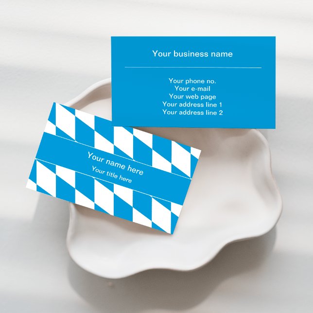 Cartão De Visita Padrão de Sinalizador Baviera Azul e Branco (Criador carregado)