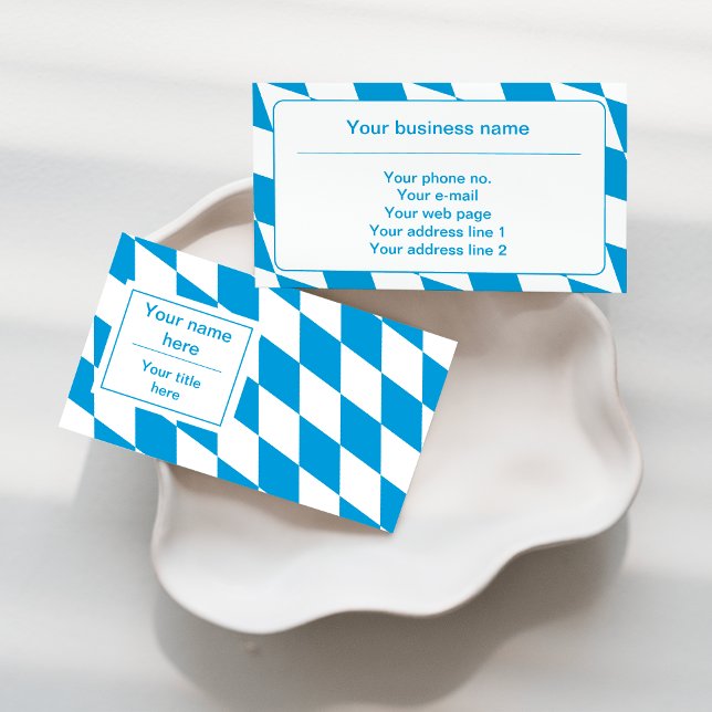 Cartão De Visita Padrão de Sinalizador Baviera Azul e Branco (Criador carregado)