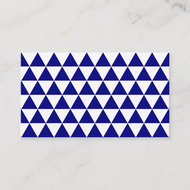 Cartão De Visita Padrão de triângulo branco e Marinho (Frente)
