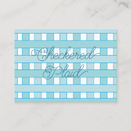 Cartão De Visita Padrão de Xadrez Verificado Azul