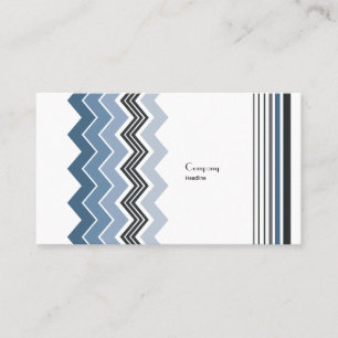 Cartão De Visita Padrão de Zig Zag Azul Elegante
